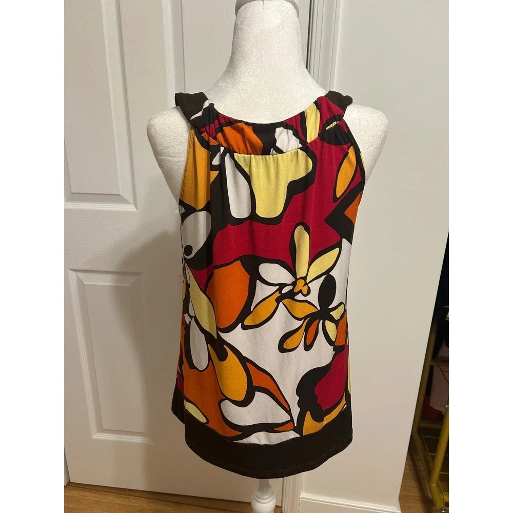 AB small Y2K orange brown retro dopamine‎ Phoebe going out stretch top blouse - Picture 5 of 9